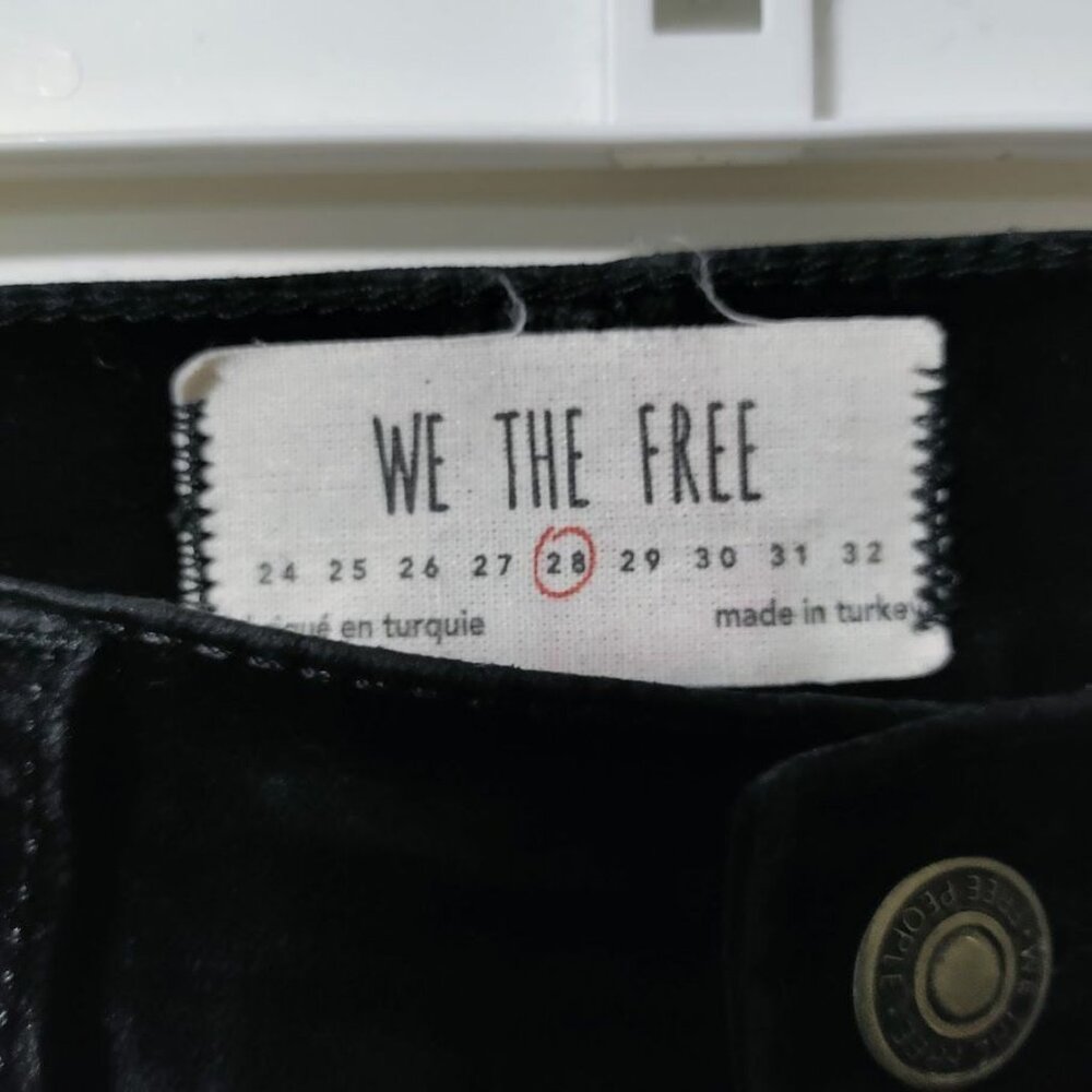 Free People We The Free Stella Velvet High Waisted Skinny Jeans Black Size 28 - Picture 8 of 16